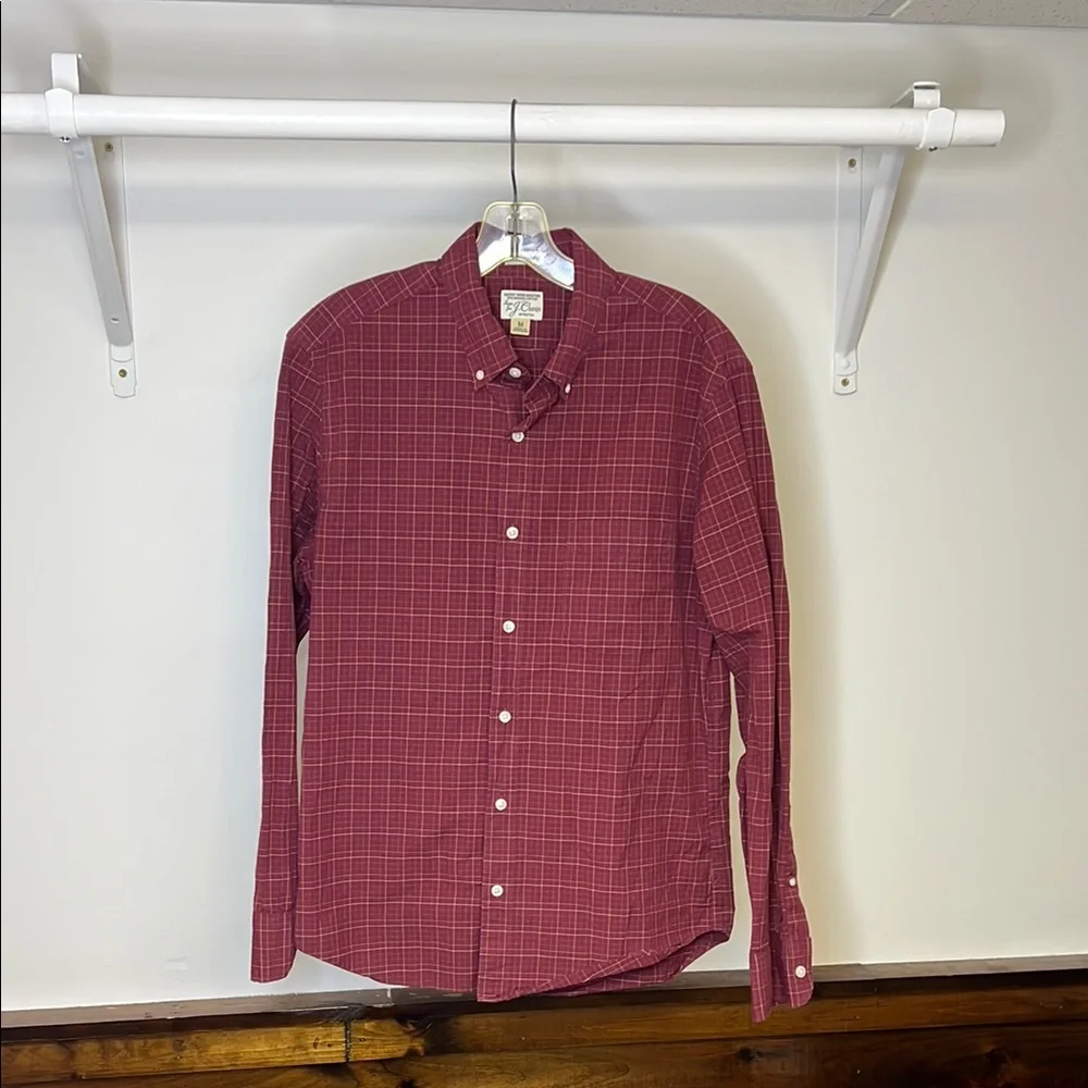 J.‎ Crew Slim Untucked Style Red Plaid Button Down Shirt- M